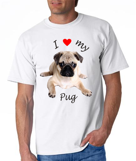 Dogs - Pug Picture on a Mens Shirt